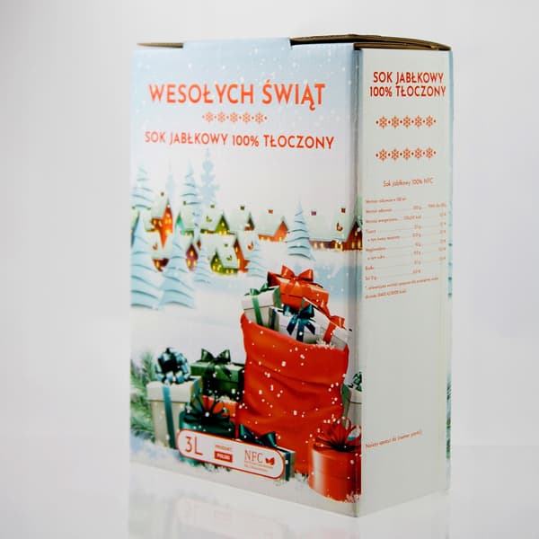 Juleæblejuicekarton 100% presset 3L Til julegaver