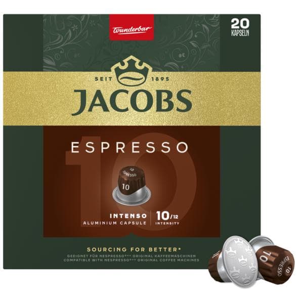 Jacobs Espresso 10 Intenso kahvikapsuelit 20 kpl