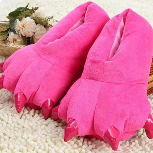 Bløde børneslippers Paws Stitch 3D Pink med kløer 27-32
