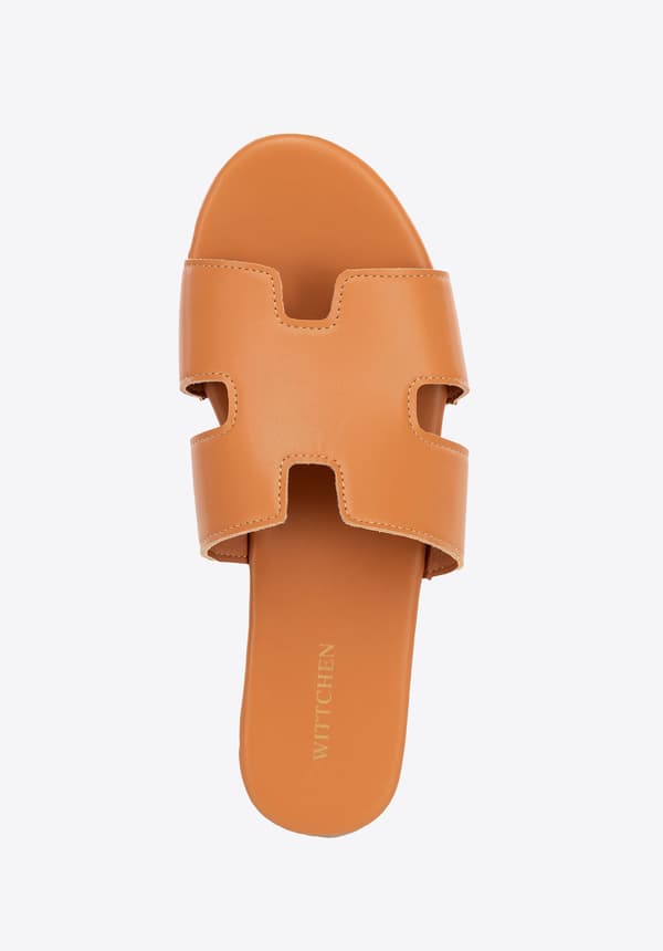 Wittchen dam bruna flipflops i ekoläder