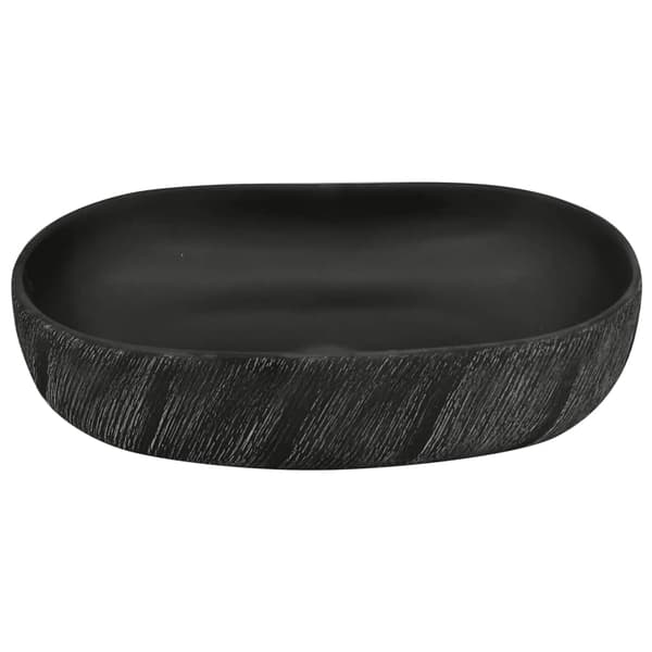 vidaXL bordvask, sort, oval, 59x40x14 cm, keramik