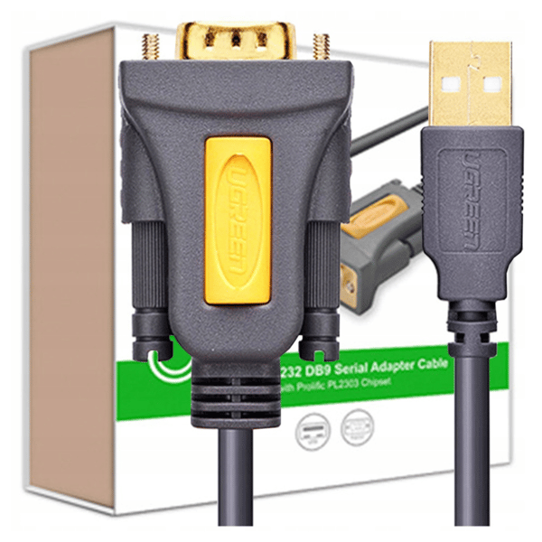 Ugreen USB-A - DB9 RS-232 -sovitinkaapeli 1,5 m harmaa (CR104)