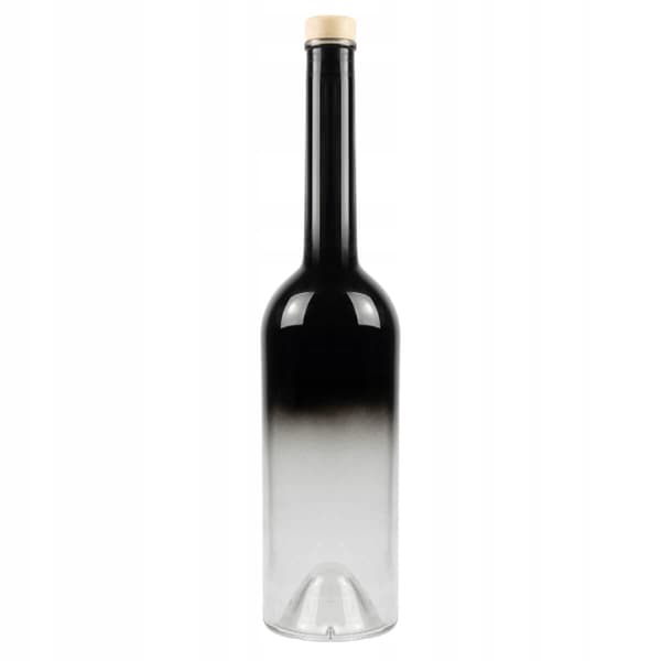10x FENICE glasflaskor 700ml svart elegant ombre för alkoholpresent