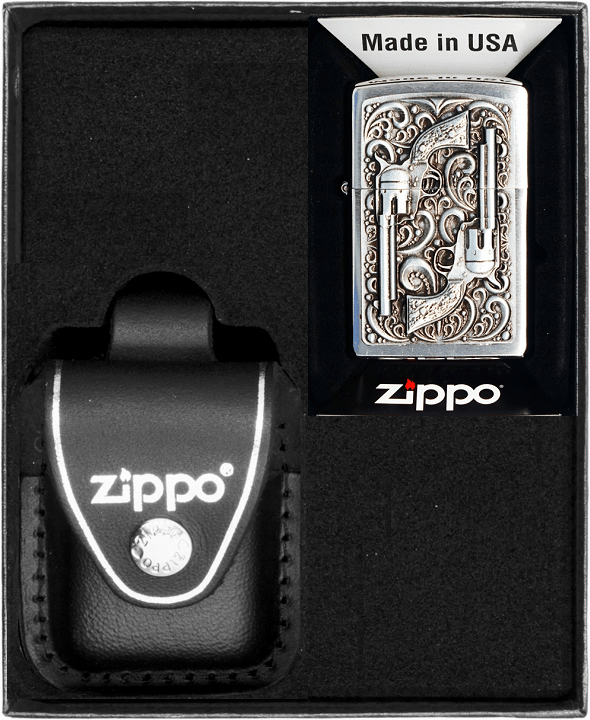ZIPPO Lighter REVOLVER EMBLEM Gavesæt nr. 3