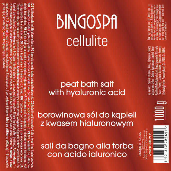 Tørvesalt med hyaluronsyre BINGOSPA cellulite