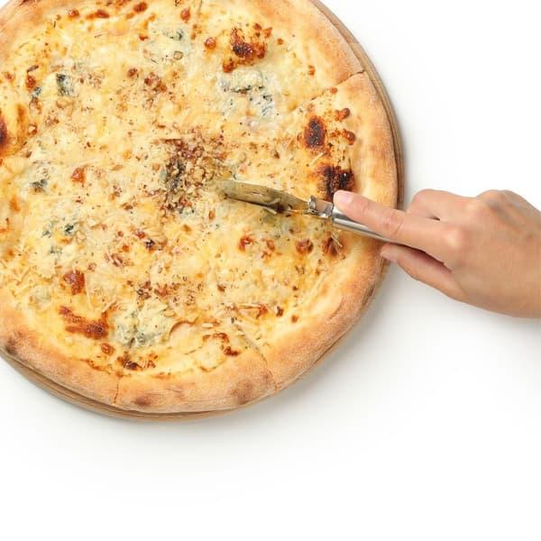 Rund stålpizzakniv 20,5 cm