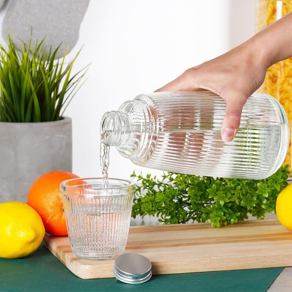 Glas karaff med glas, 1 l + 220 ml, 2 st