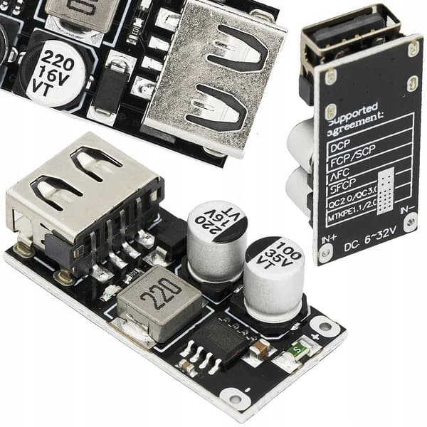 Rosfix 1-kanals spændingsomformer oplader 2.0 3.0 USB step-down