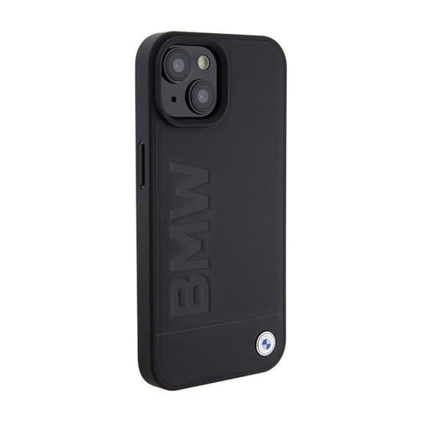 BMW Læder Hot Stamp MagSafe - iPhone 15 Plus Etui (Sort)