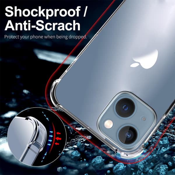 ETUI TIL APPLE IPHONE 14 PLUS TRANSPARENT FORSTÆRKET SILIKONE BAGSIDER