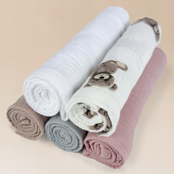 Plumeri Muslin Bleer Sæt med 5 Farver 70x70 cm