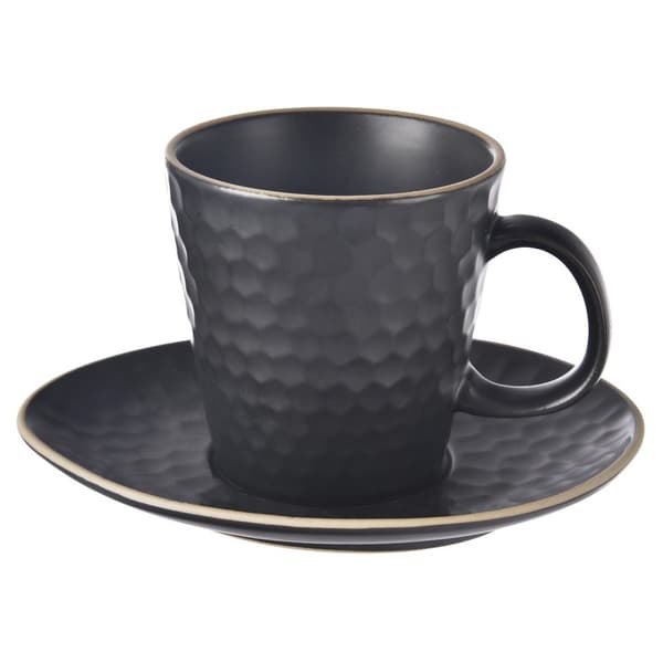 Espressokop med underkop keramisk sort TEA TIME 95 ml