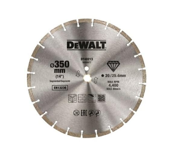 DEWALT DIAMANTKLING 350x25,4 mm SEGMENTERET