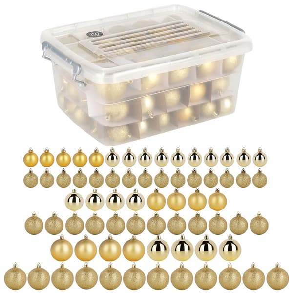 Obrytbara guldjulgranbollar i låda 4 / 5 / 6 cm 70 st
