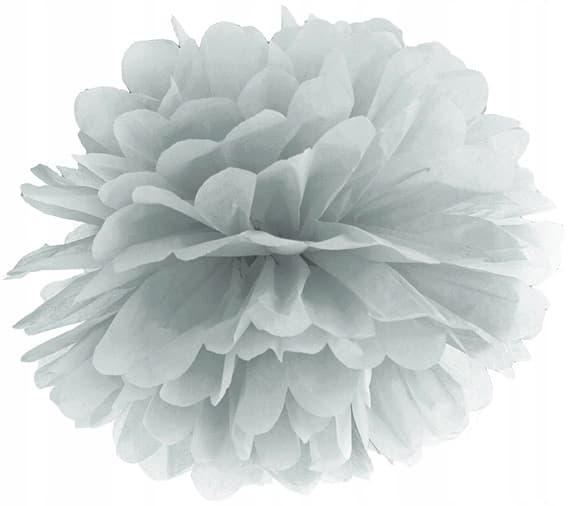 Papperin pompom, hopea, 25 cm, 1 kpl