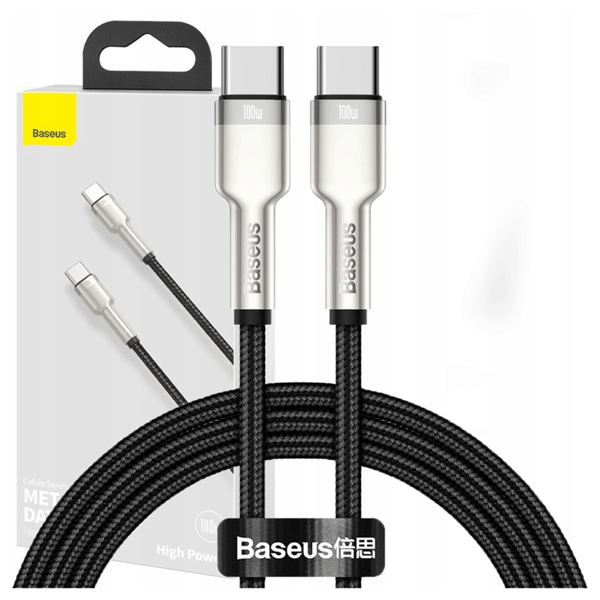 Baseus Cafule USB-C till USB-C-kabel, 100W, 1m (svart)