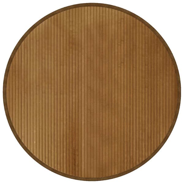 vidaXL rundt tæppe, brun, 100 cm, bambus