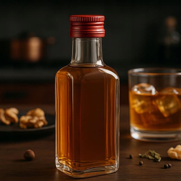 QUADRA 100ml flaska med KORK för VODKAJUICE BRÖLLOPSGLASFLASKOR PROVER