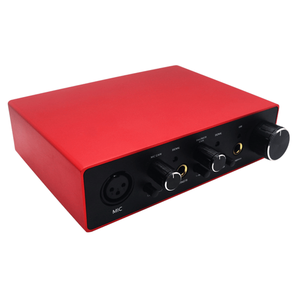 USB audio interface x2 lydkort 16-bit 48V 23 dB 2 V RMS guitarlyd