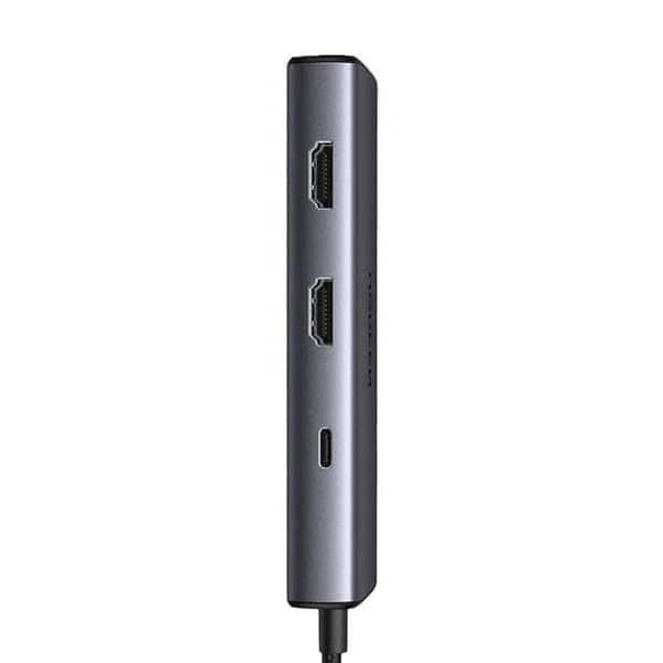 Adapter 6w1 UGREEN CM498 Hub USB til 2x USB-A 3.0, USB-C 3.0, 2xHDMI, PD