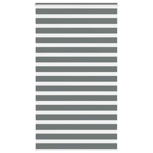 vidaXL Zebra rullegardin, mørkegrå, stofbredde 130,9 cm, polyester
