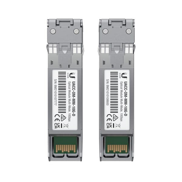 Ubiquiti UACC-OM-MM-10G-D-2 SFP -sovitin, 2 kpl, 10 Gbps, hopea