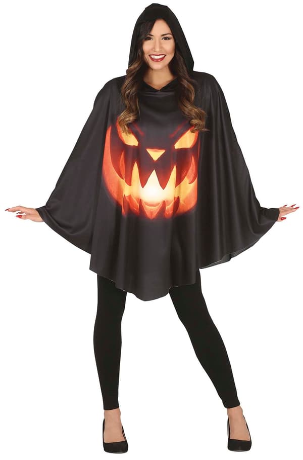 Kostume til Halloween-bal med GRÆSKAR og poncho.