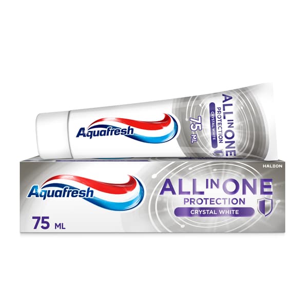 213945 AQUAFRESH allt-i-ett skydd kristallvit