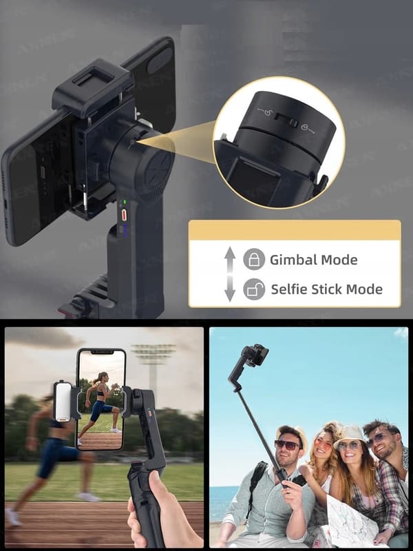 2-akset gimbal-stabilisator med udfyldningslys A10-stativ