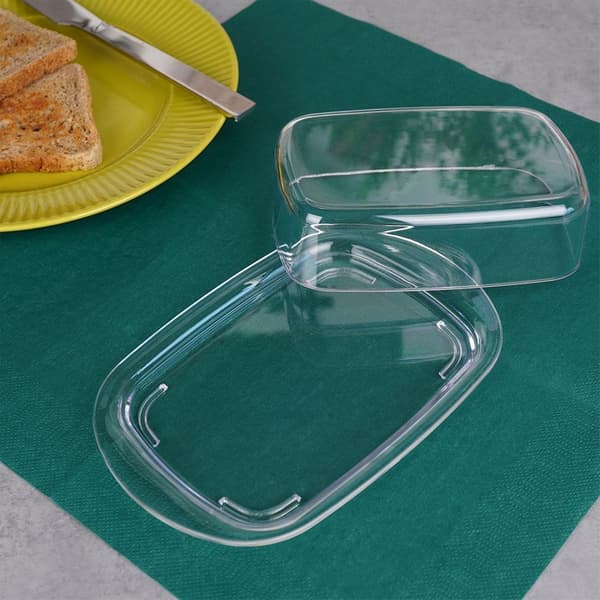 Genomskinlig plast smörskål