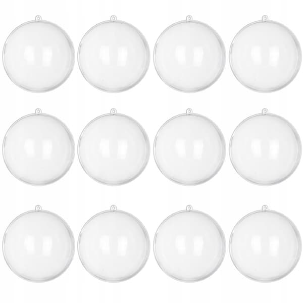 AKRYLBOLLAR SET 10x ÖPPNINGSBARA 8CM TRANSPARENTA BOLLAR