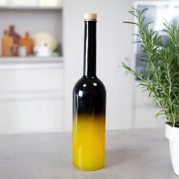 10x FENICE glasflaskor 700ml svart elegant ombre för alkoholpresent