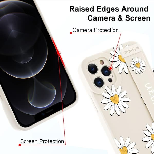 FODRAL TILL IPHONE 12 PRO 6,1' BLOMMOR HÅLLARE VIT