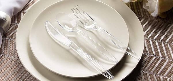 Plastkniv genanvendelig transparent 50 stk