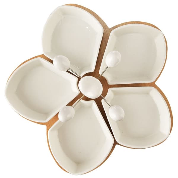 Hvide porcelænssnackskåle WHITELINE 28,5 cm 10 stk.