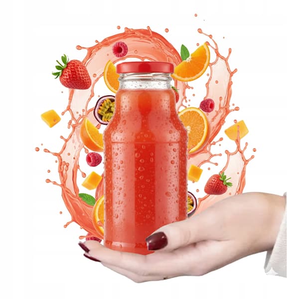 5x KUBUŚ juiceflaska 330ml SET GLASFLASKOR MED KORK