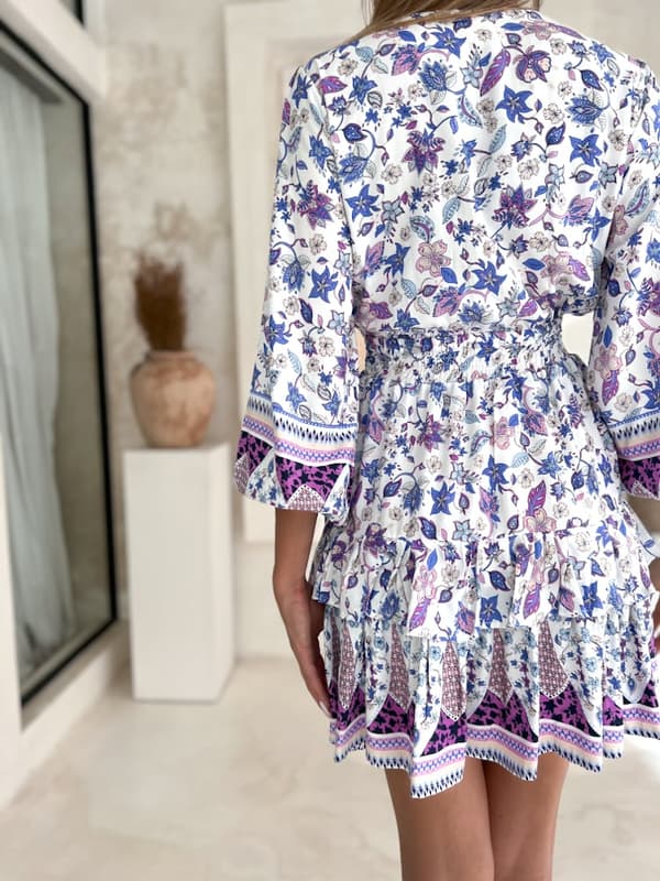 Lyhyt BOHO LILI Violetti Mekko