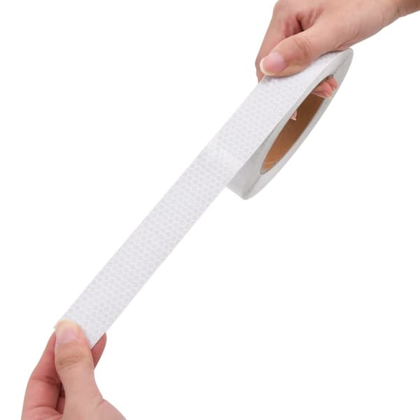 vidaXL Reflekterande tejp, vit, 2,5 cm x 20 m, PVC