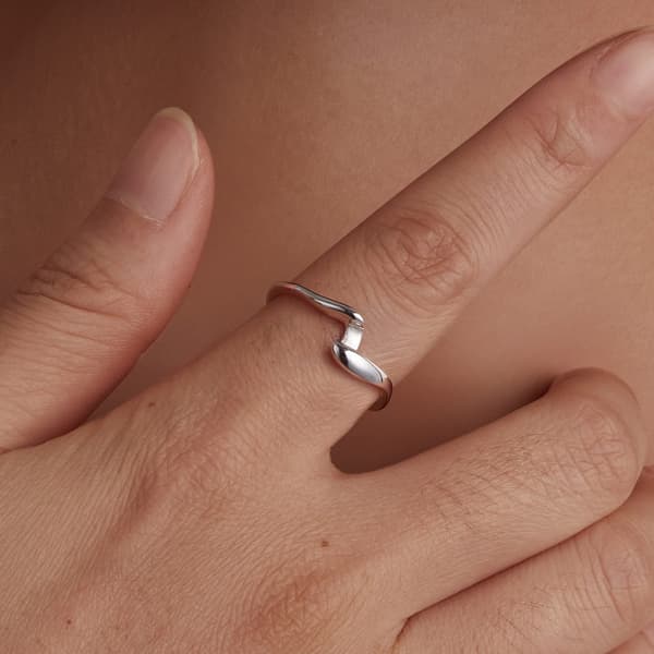 Silver universalring i form av vågor, silver 925