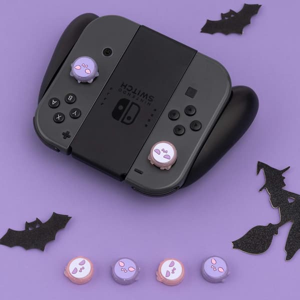 Nintendo Switch Lite OLED Silikonknappskydd Rosa Lila 4 st