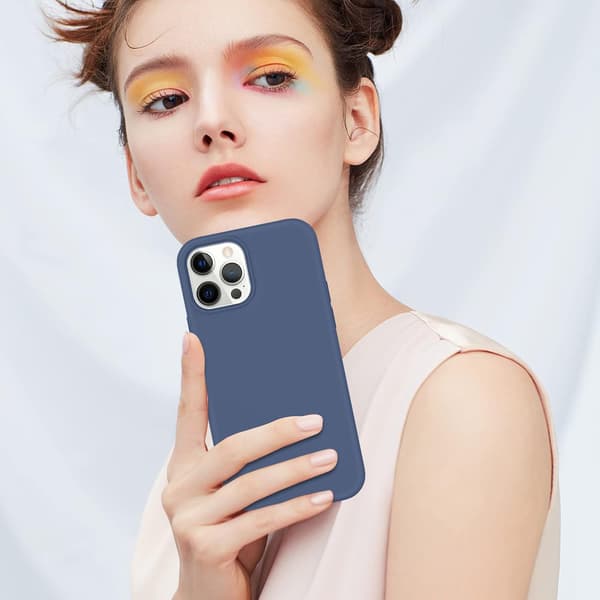 ETUI TIL APPLE IPHONE 12 PRO MAX MARINEBLÅ SILIKONE LYSETUI A2342