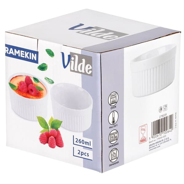 Porslinsbakskålar vita 260 ml 2 st