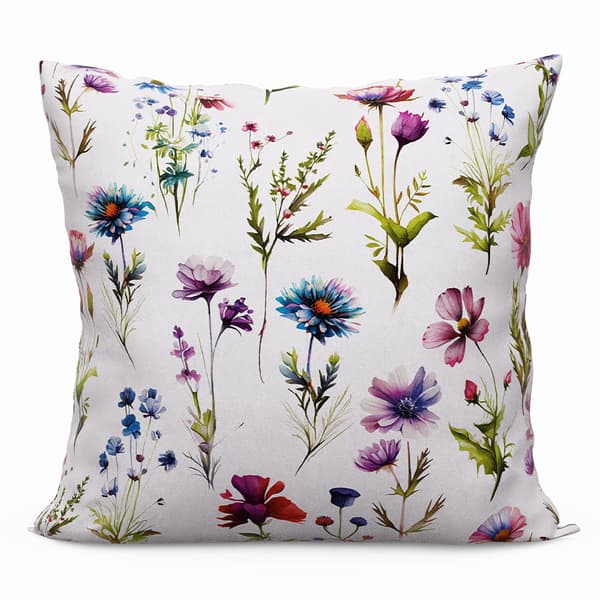 Fløjlspudebetræk 45x45 Vilde Blomster