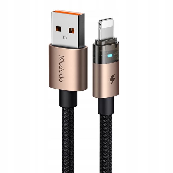 MCDODO USB-KABEL SNABBLADDNING FÖR IPHONE LIGHTNING PD 36W 1M LED GULD