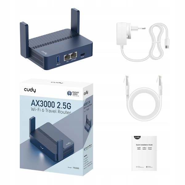 CUDY TR3000 Wi-Fi 6-router, blå, Gigabit Ethernet