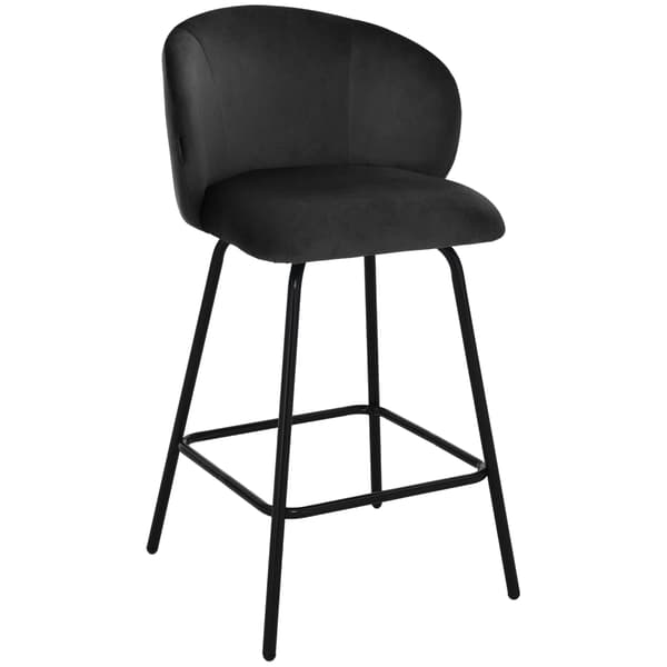NEMI barstol i sammet svart, 65 cm