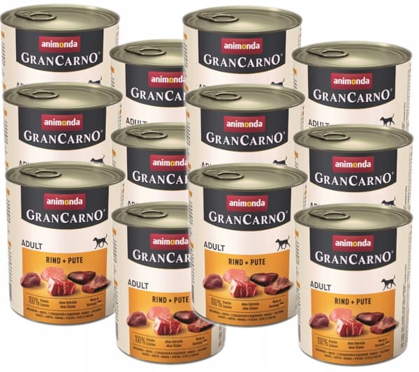 Animonda GranCarno vådfoder til voksne hunde med kalkun 12x800g