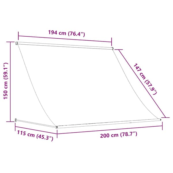 vidaXL rullemarkise 200x150 cm orangebrun