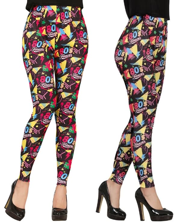 LEGGINGS BUKSER Farverig Disco 80'ER M
