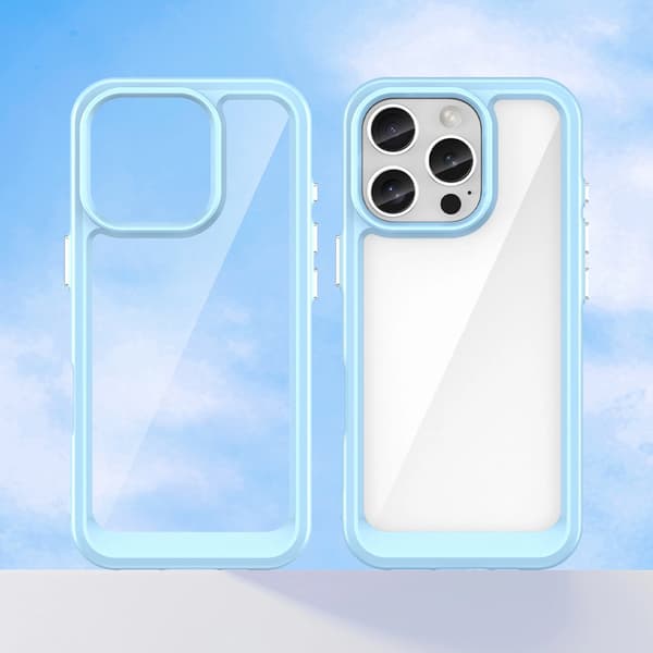 Outer Space-cover med gelramme til iPhone 16 Pro Max - Blå